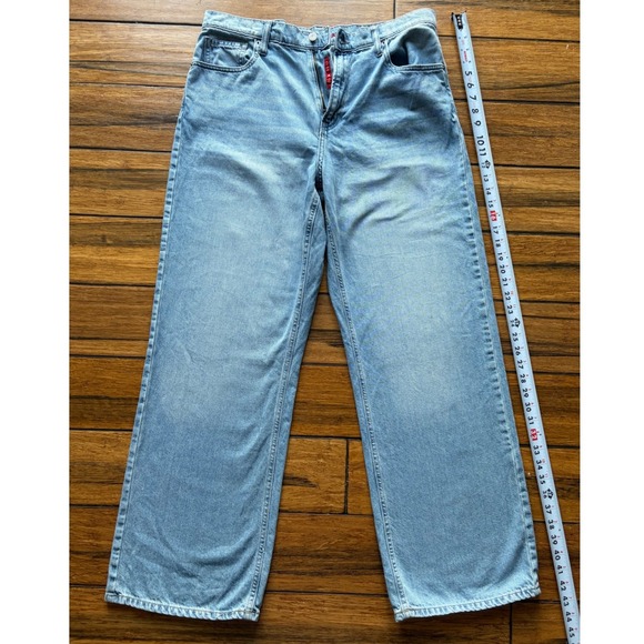 Lucky Brand High Rise Wide Leg Jeans Light Wash Denim Size 12/31 31 Inseam - Picture 2 of 9